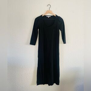 The Nines by Hatch Black Ribbed Midi Dress